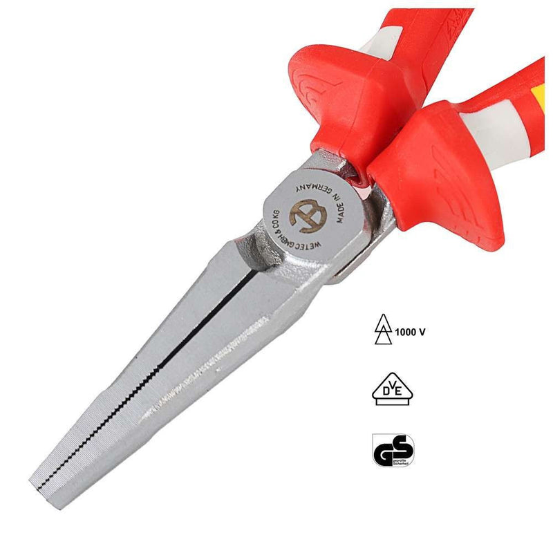 Alicate Punta Plana WETEC VDE. mango 3-K. 160 mm