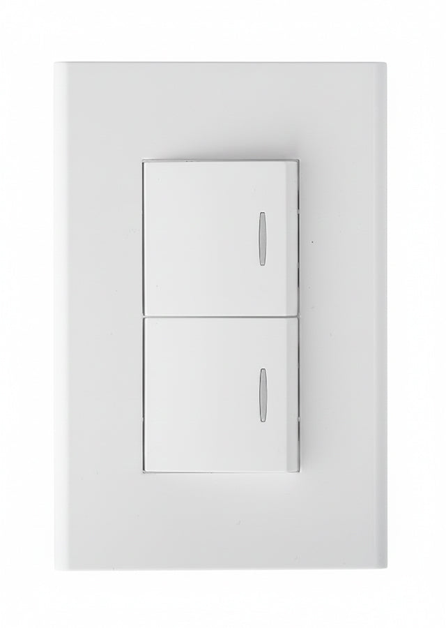 Modulo interruptor doble blanco Blanco