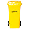 CONTENEDOR DE BASURA CON RUEDAS AMARILLO 120 LTS.