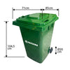 CONTENEDOR DE BASURA CON RUEDAS VERDE 360 LTS.