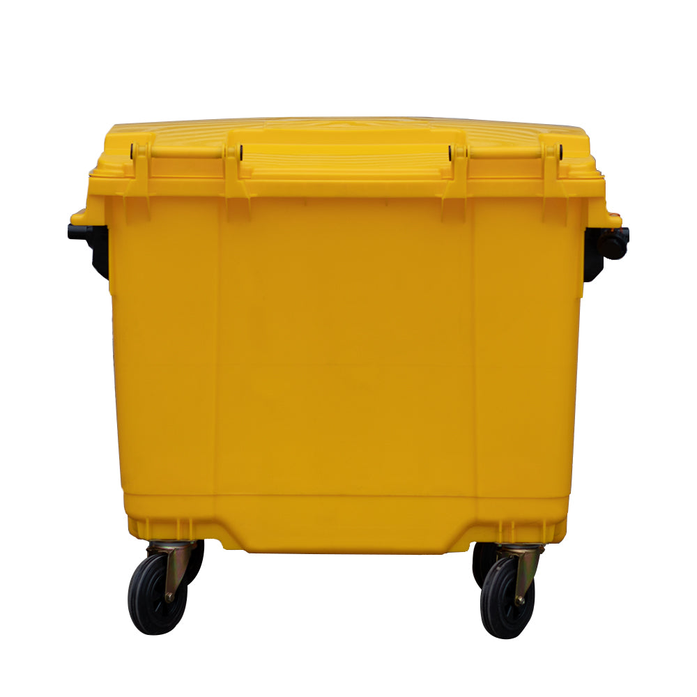 CONTENEDOR DE BASURA CON RUEDAS AMARILLO 660 LTS.