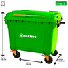 CONTENEDOR DE BASURA CON RUEDAS VERDE 770 L