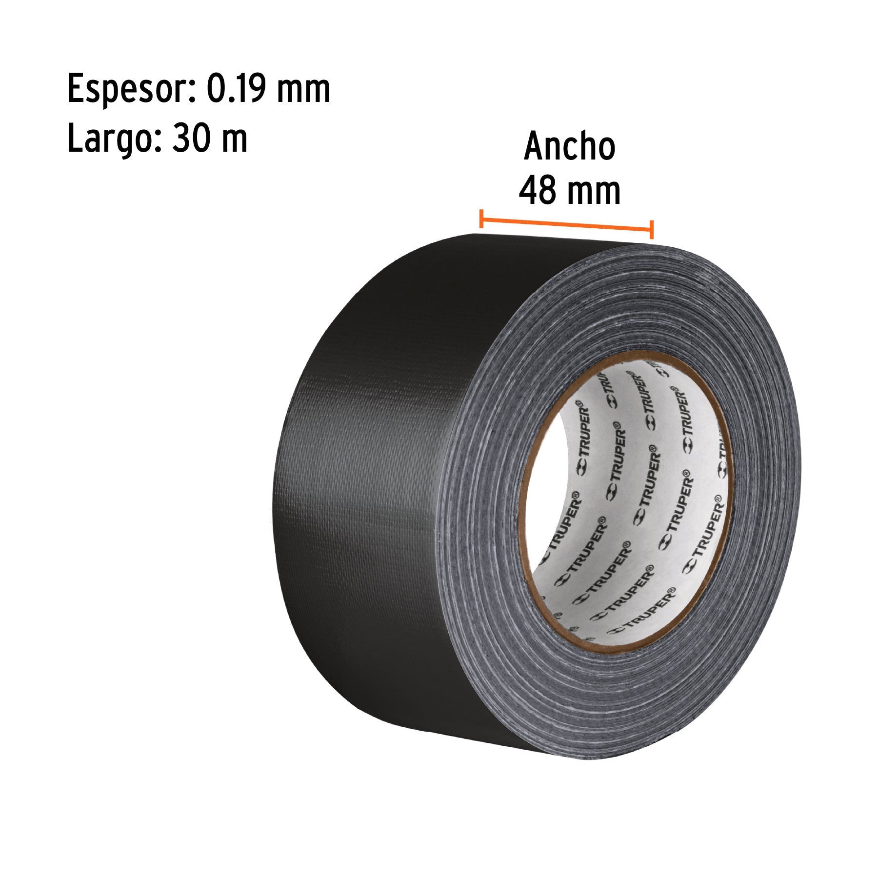 CINTA P/DUCTOS TRUPER NEGRA ADHESIVO TERMOFUSIBLE (PQTE 4 ROLLOS) #CDU-30XN (103062)