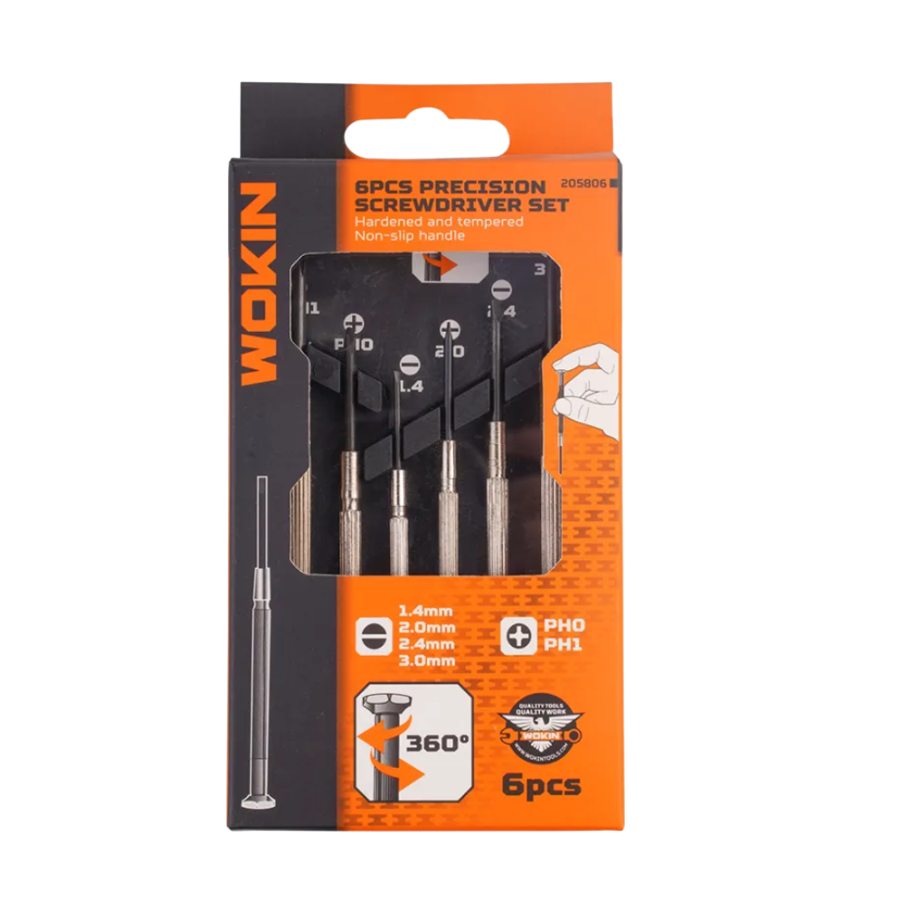 Juego Destornilladores Precisión 1.4*0.5.2.0*0.5.2.4*0.6.3.0*0.6mm.ph0.ph1mm Wokin