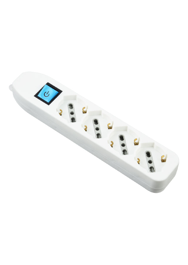 Multitoma 4 tomas 10/16A sin cable Blanco