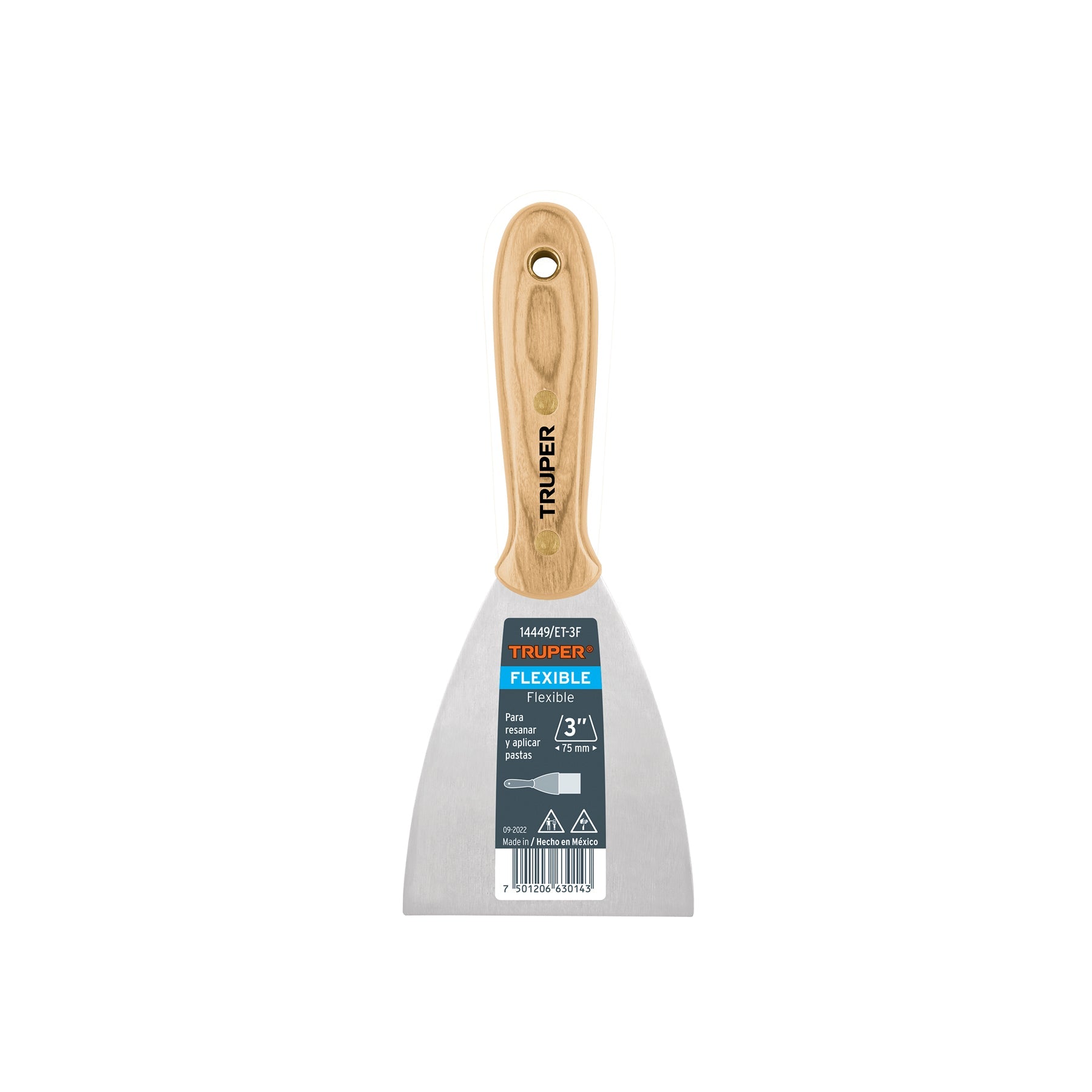 ESPATULA ACERO FLEXIBLE TRUPER 3" M/MADERA # ET-3F (14449)