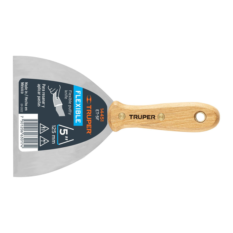 ESPATULA ACERO FLEXIBLE TRUPER 5" M/MADERA # ET-5F (14451)
