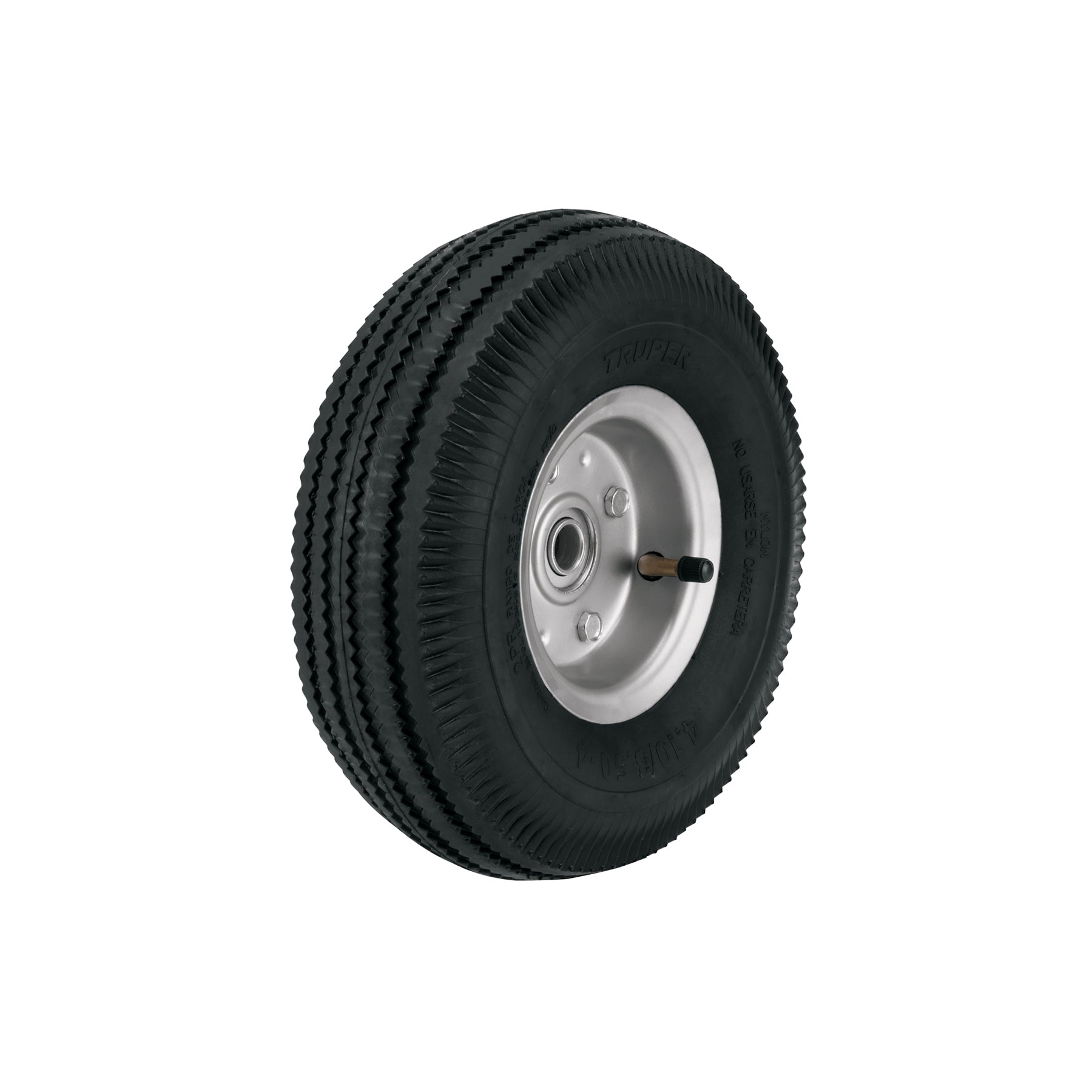 RUEDA COMPLETA FIERO (TRUPER) LIGERA C/EJE LATERAL. DIAMETRO 10" # LLN-10L (45902)