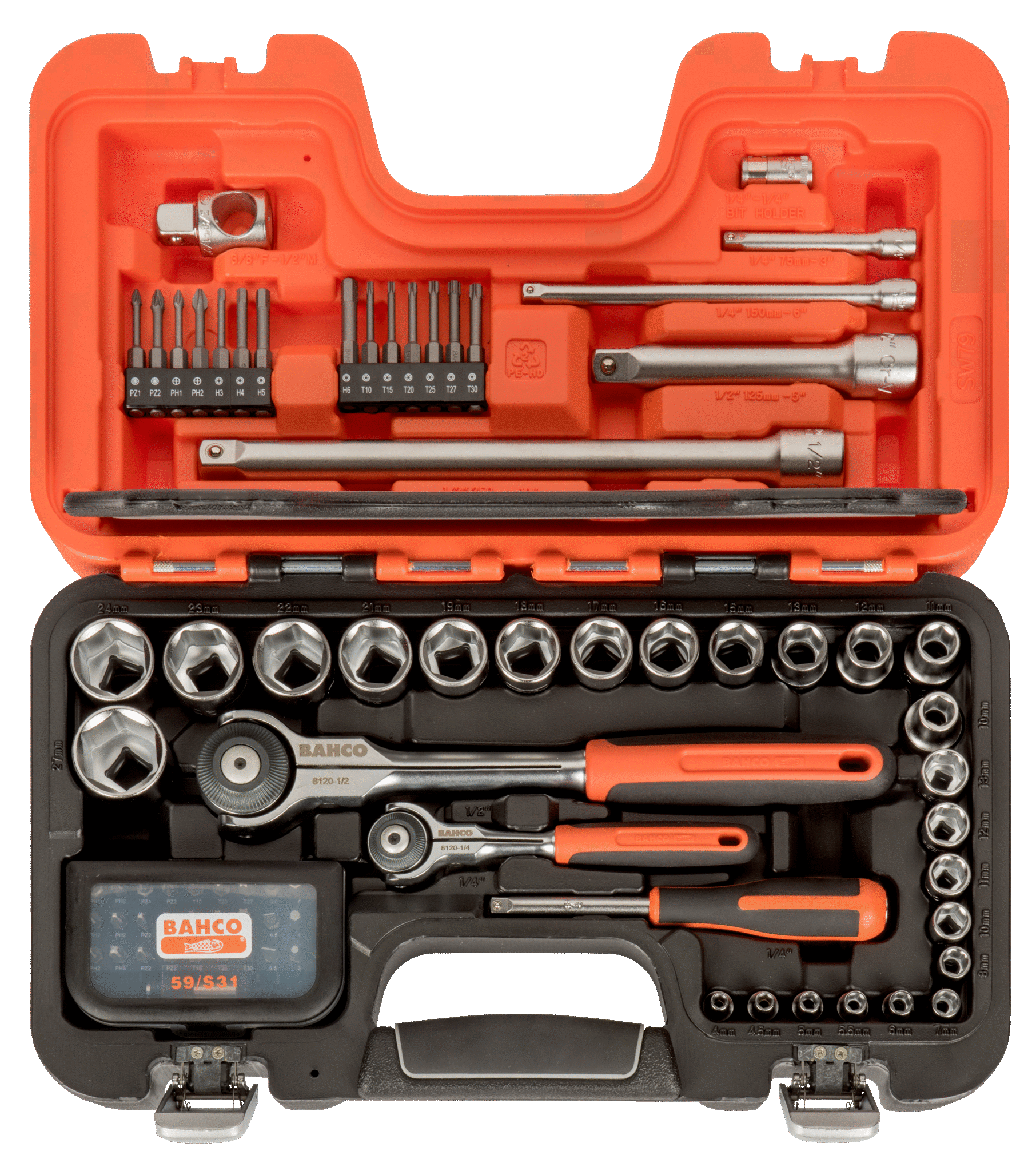 Juego Dados + Accesorios 1/4 Y 1/2 C/Chicharra 79 Piezas