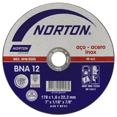 Disco corte 4.1/2 x 1 mm. #bna-12 (6252920334) - NORTON