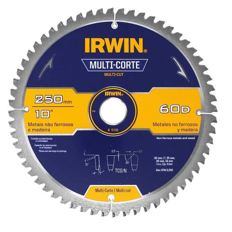 Disco s.circular 10 60 dtes. metales (15198) - IRWIN