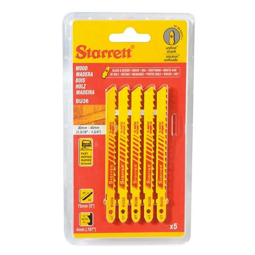 Kit 5 sierras bimetal 6dppx75 mm. (bu36) - STARRETT