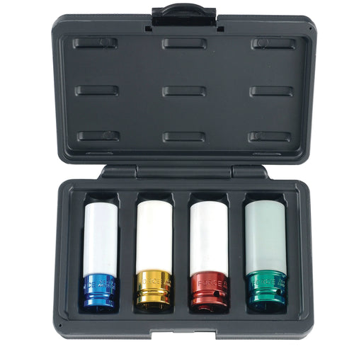 Jgo. dados impacto largos 1/2 p/llantas (4046) - FORCE