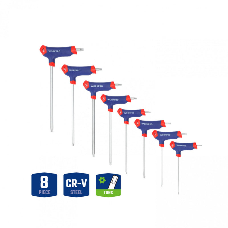 BANDEJA JUEGO 8 LLAVES TORX CON MANGO EN T