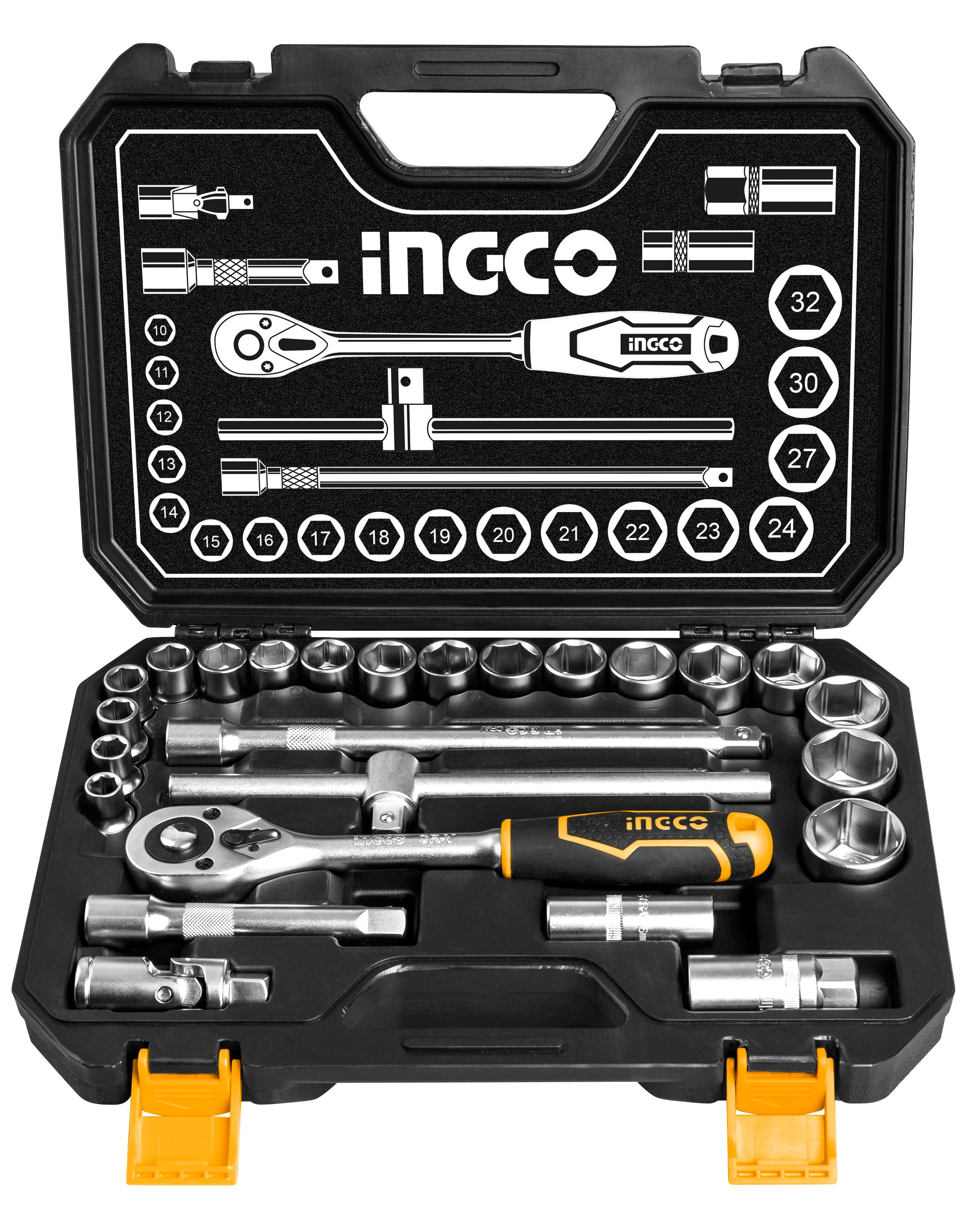 DADOS INGCO 1/2" DR JGO. 25 PIEZAS CON MALETIN # HKTS12251 (OF)