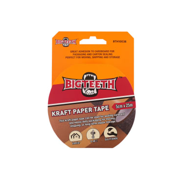 Cinta de papel kraft 5cm x 25mt Bigteeth