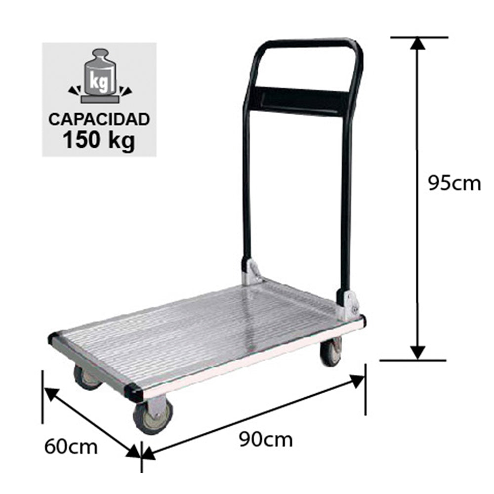 CARRO ALUMINIO MANGO ABATIBLE Y PLEGABLE 150 KG.