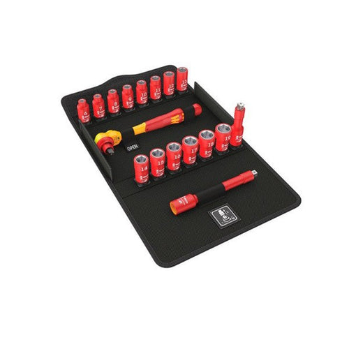 Set chicharra métrica 3/8" aislada VDE Zyklop 17 Piezas 1000V VDE Wera