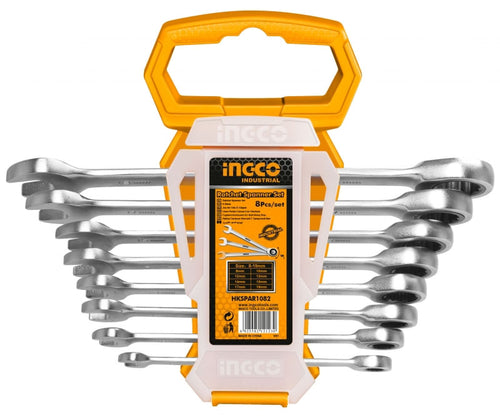 LLAVE PUNTA Y CORONA INGCO C/CHICHARRA 8-19 MM JGO.8 PZAS # HKSPAR1082