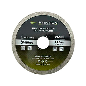 DISCO DE CORTE HUMEDO DIAMANTADO CONTINUO STEVRON 4.1/2" # BWDD115