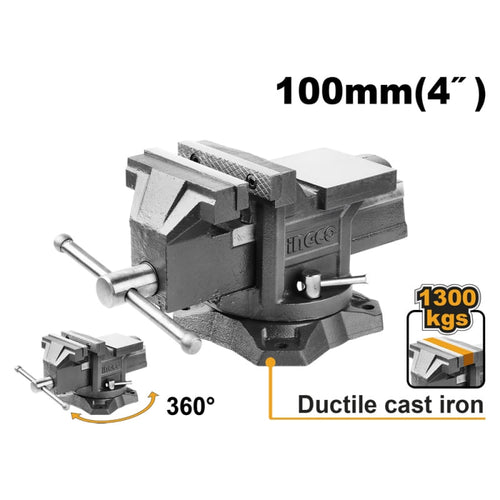 TORNILLO MECANICO INGCO 4" BASE GIRATORIA # HBV084 + 3 AMARRAS(OF)